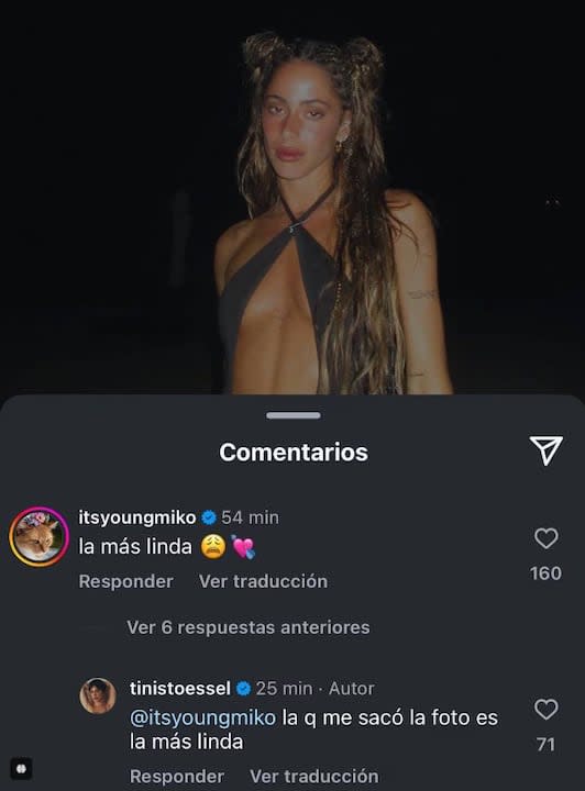 Miko's comment on Tini's post